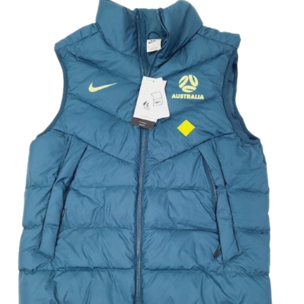Nike Men's Turquoise Australia Windrunner Sleeveless Down-Fill Puffer Vest Sz M